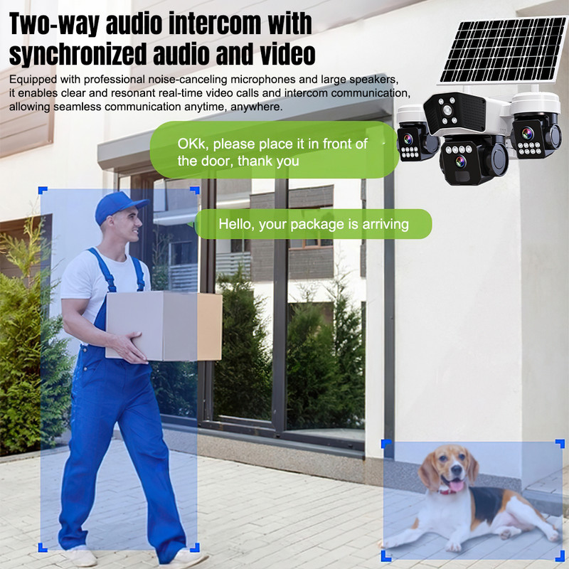 4PCS Solar Battery Powered Wireless WiFi Outdoor Pan/Tilt Home Security Camera gallery