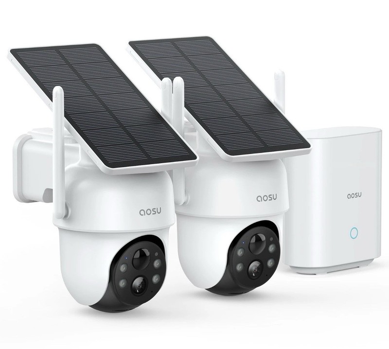 2K QHD 3.0-MP Dual-Band Wi-Fi® Outdoor AI-Smart Solar Security Camera Kit...