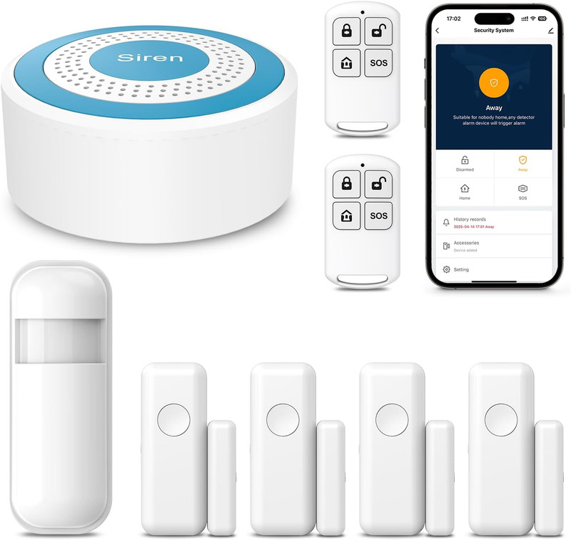 Smart Wireless Home Alarm System with Tuya App, Alexa/Google Assistant Compatibl