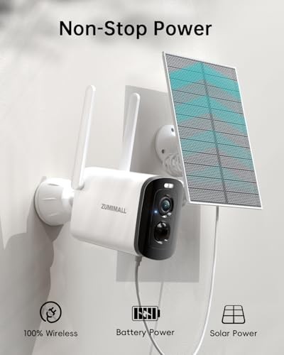 Solar Security Cameras Wireless Outdoor - 2 Packs, White - 2 Packs Solar Cam gallery