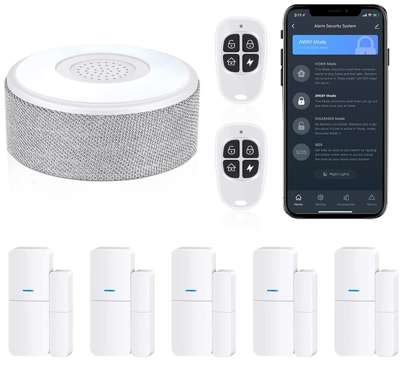Sistema De Alarmas Para Casa Kit Seguridad Wifi Inalambricas Puertas Y Ventanas