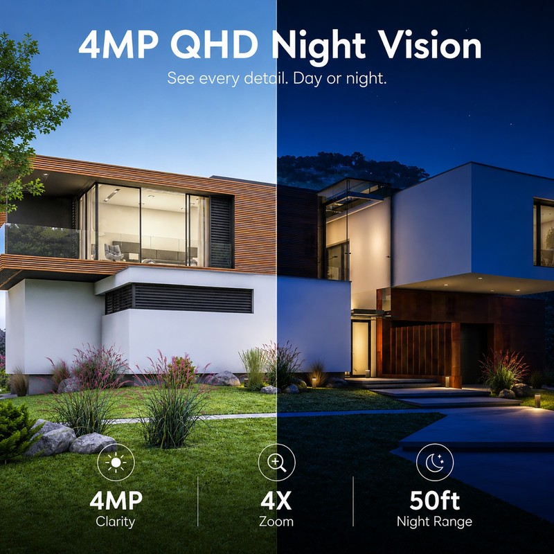 ARCCTV 4MP WiFi6 Wireless Outdoor Security Camera Solar Battery Powered PTZ Cam gallery