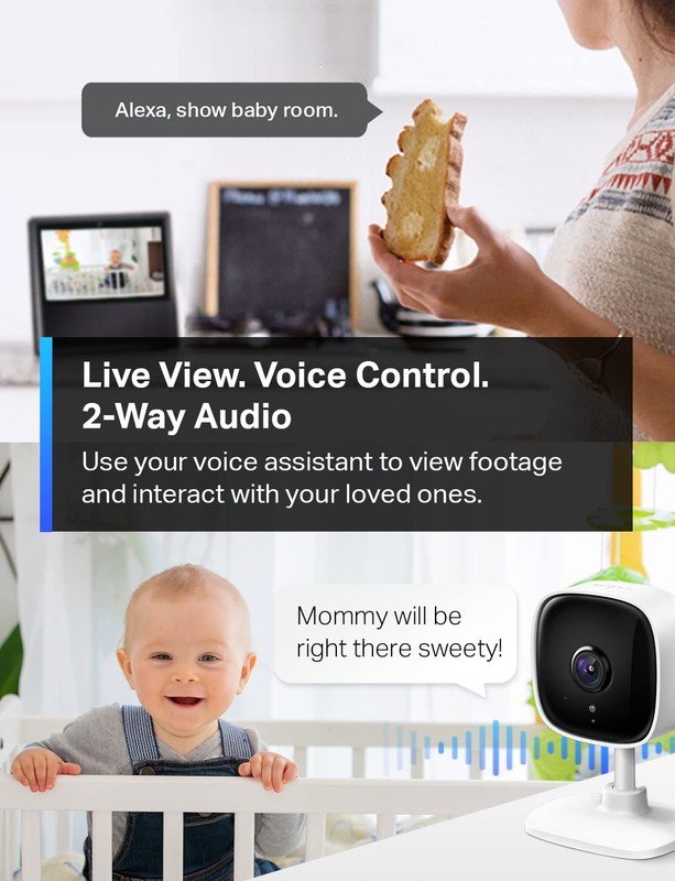 TP-Link Tapo 1080P Indoor Security Camera for Baby Monitor, Dog 1-Pack, White gallery