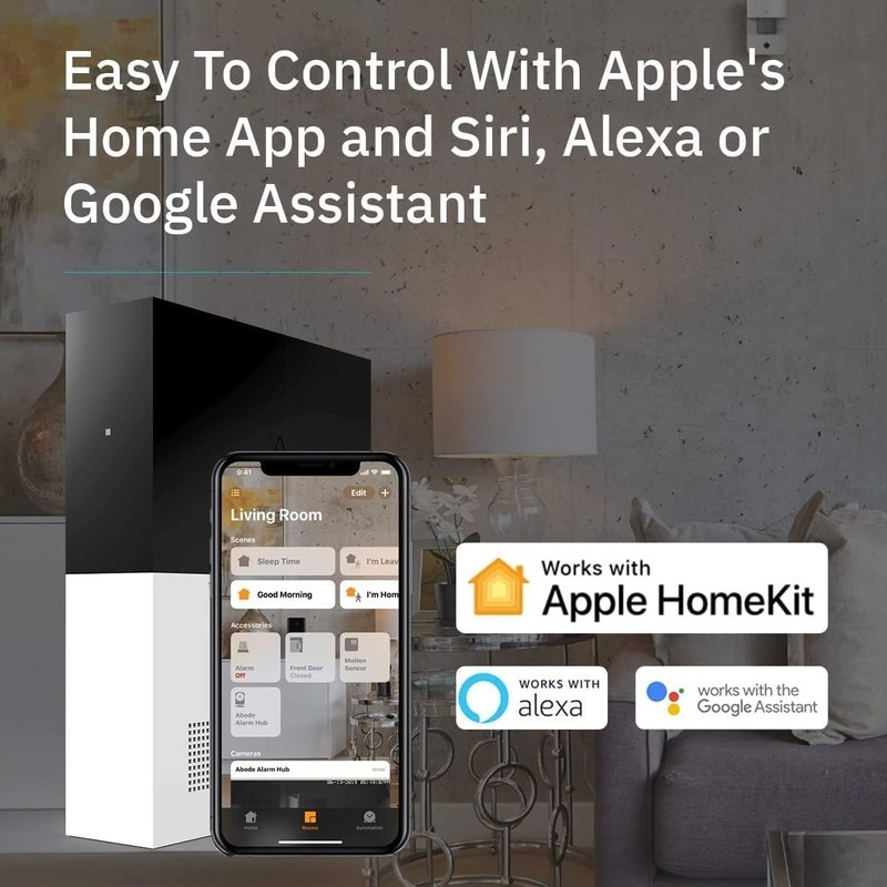 Abode 104010/E Security System Hub Professional Monitoring Works HomeKit, Alexa gallery
