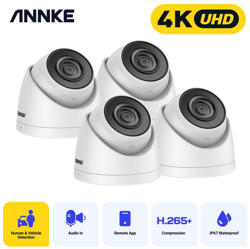 ANNKE 4K PoE Security IP Camera Outdoor Human Vehicle Detection Audio Recording