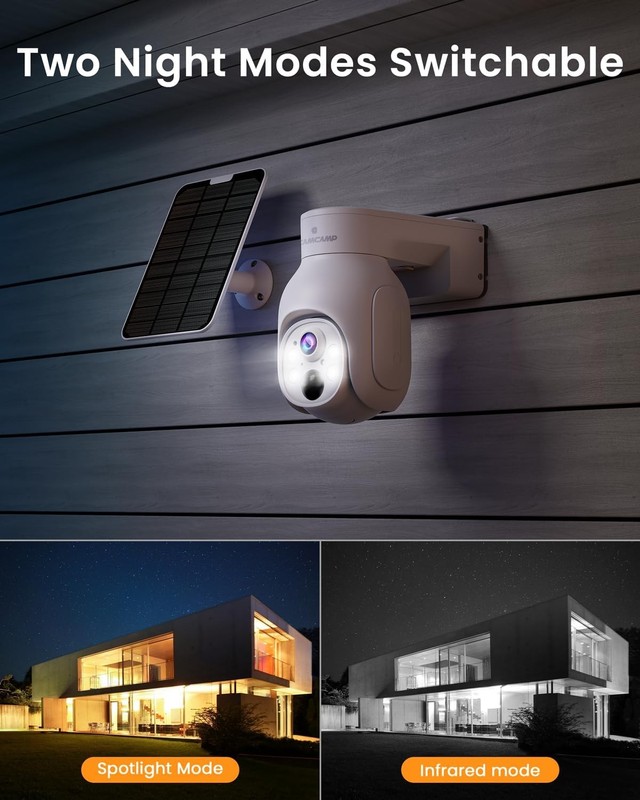 4MP WiFi Security Camera System Battery Solar Panel Wireless 2Way Talk Pan-Tilt gallery