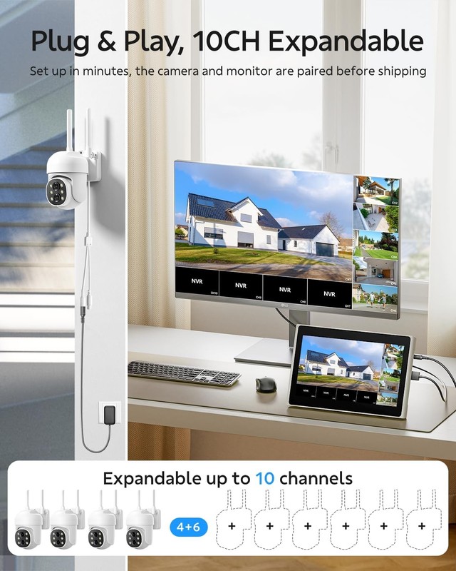 Wireless CCTV Camera System with Monitor NVR 4MP WiFi Security Cameras Outdoor gallery