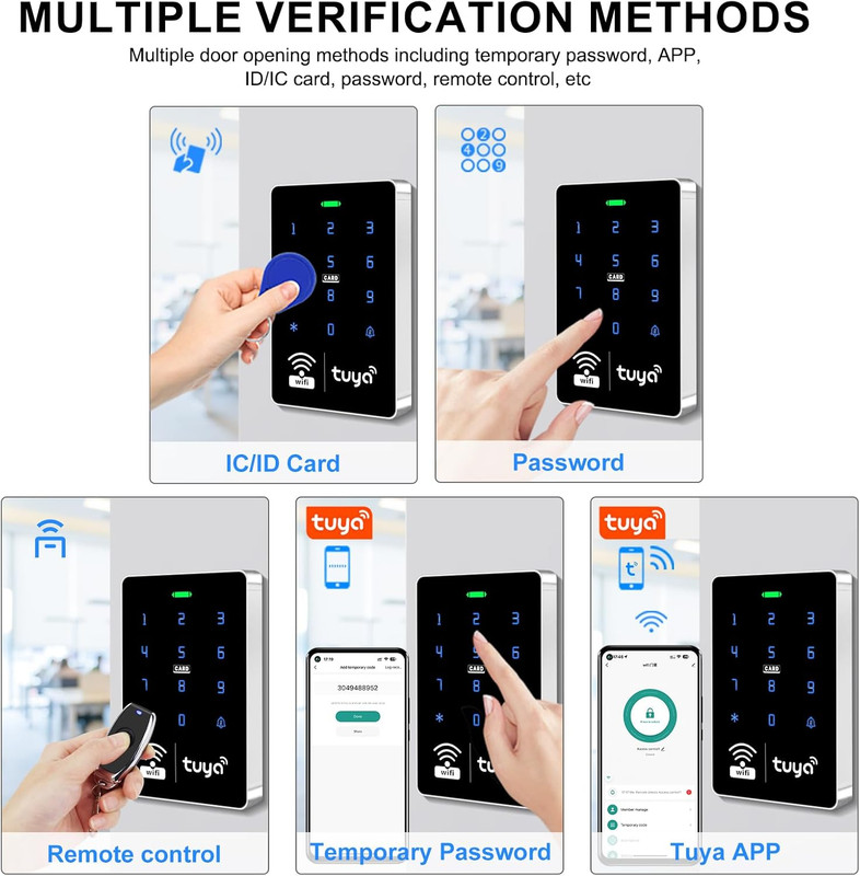 Wifi TUYA Security Access Control System Kit with Waterproof RFID Keypad Door Lo gallery