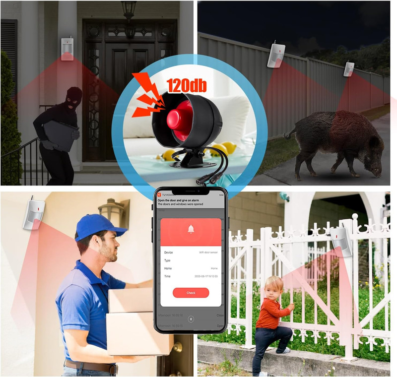 Wifi Alarm System for Home Security, 120Db Wireless Alarm Security System with F gallery