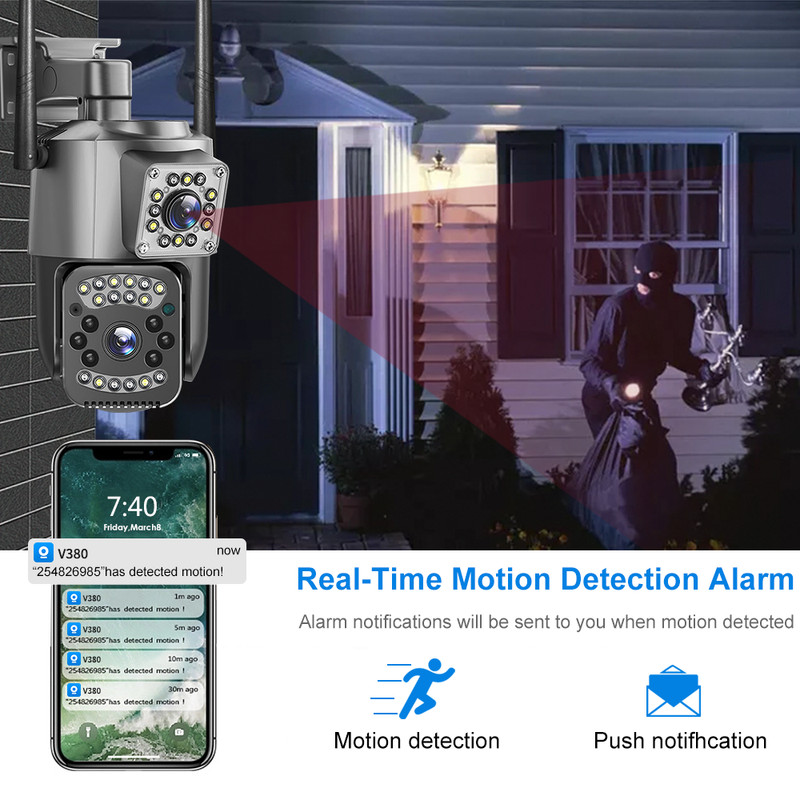 Dual Lens Wireless WiFi 4MP Security Camera System Smart Outdoor Night Vision HD gallery