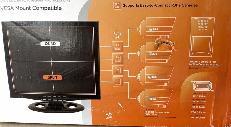Mace EWO-17LCD-RJ11 Security Observation Monitor Multi-Screen 17” EasyWatch gallery