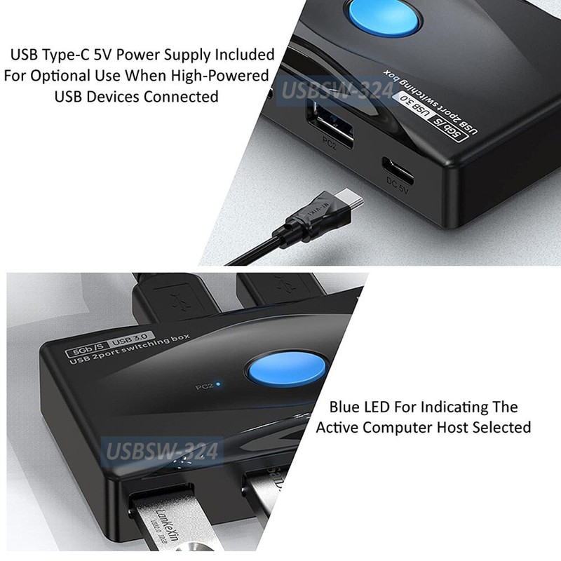 USB 3.0 Device Sharing Switch With 2 Of USB 3.0 Inputs And 4 Of USB 3.0 Outputs gallery