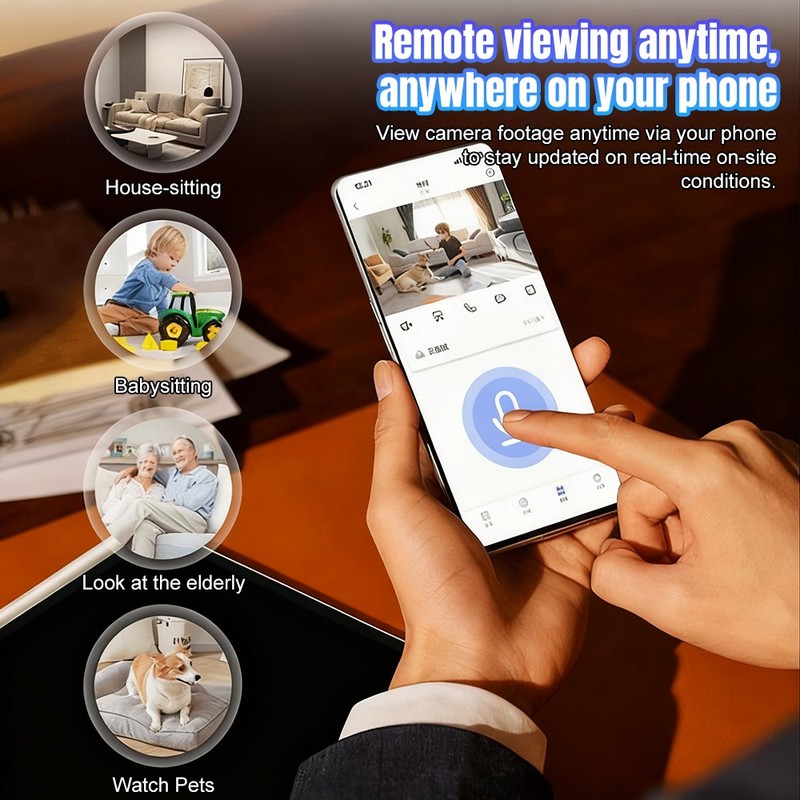 Camara De Seguridad WIFI 360° 1080P PTZ Indoor Monitor Con Vision Nocturna Audio gallery