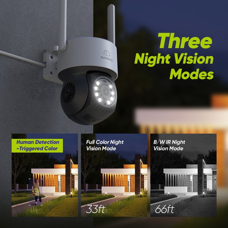 SANNCE 5MP Wireless Security IP Camera PT WiFi Two Way Audio Color Night Vision gallery