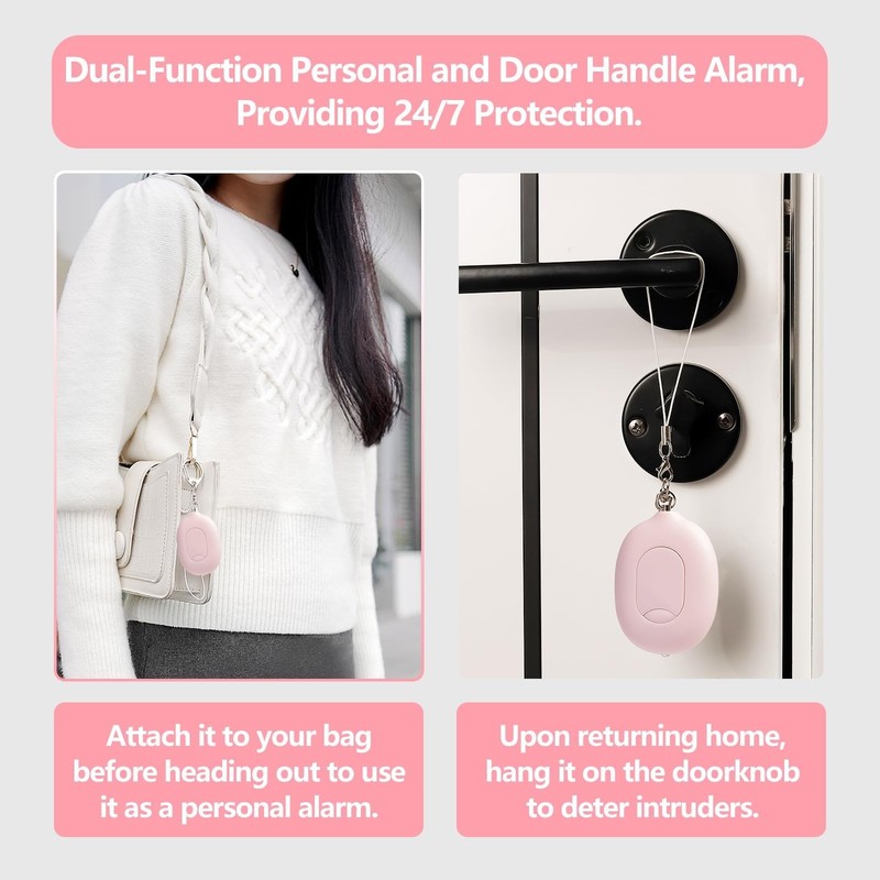 3-in-1 Personal Alarm & Door Handle Alarm & LED Light and Jeweled Pepper Spra... gallery