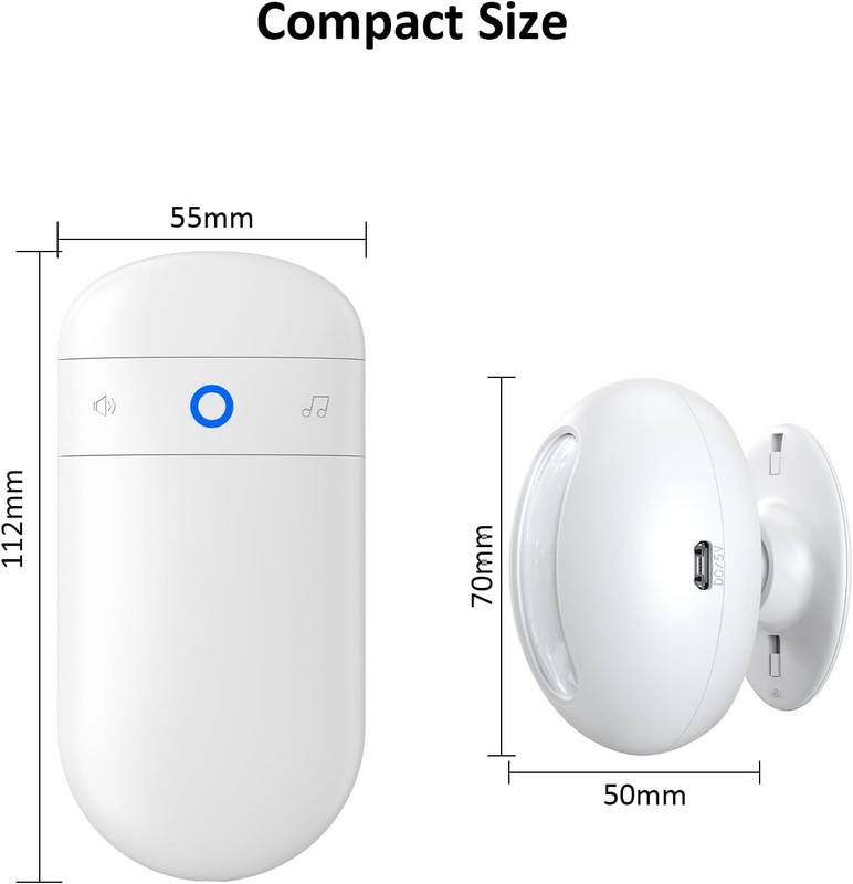 Wireless Motion Sensor Doorbell -Indoor 1 Receiver 1 Sensor, White gallery