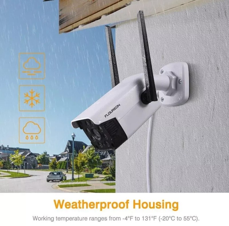 Floureon Security Camera Outdoor WIFI IP Camera 2MP 1080P Mobile App Remote View gallery
