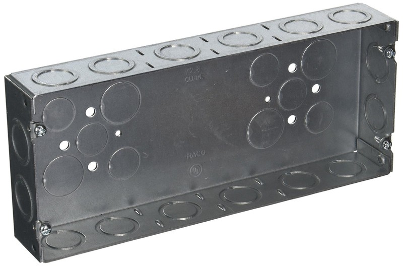 RACO 953 (4) Gang 1-5/8-Inch Deep Welded Electrical Box 4-Gang, Gray