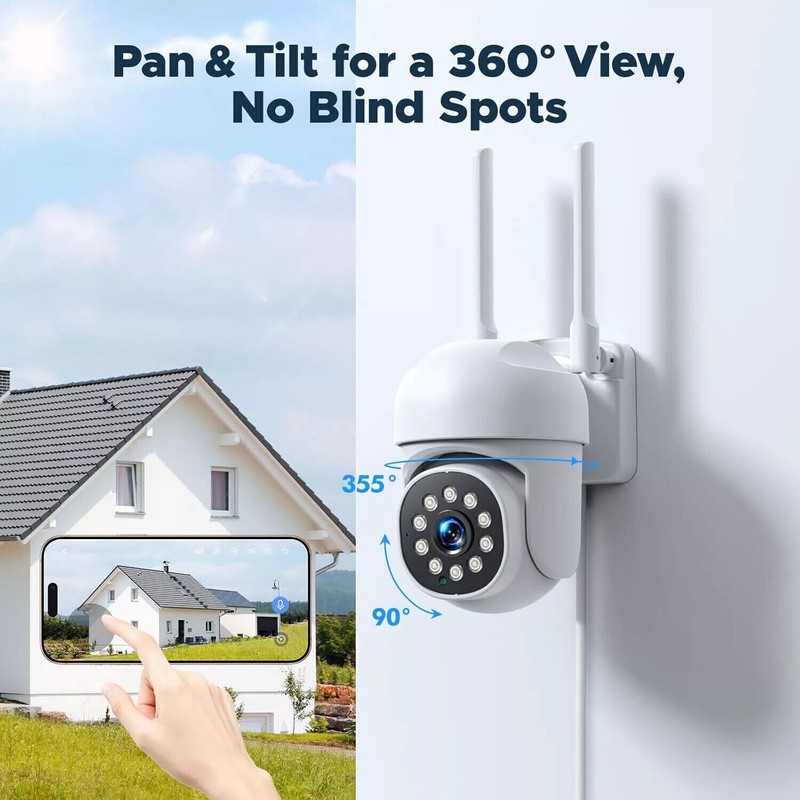 10CH 2MP CCTV PTZ WIFI Wireless Security Night Vision Add-on Camera System 500GB gallery