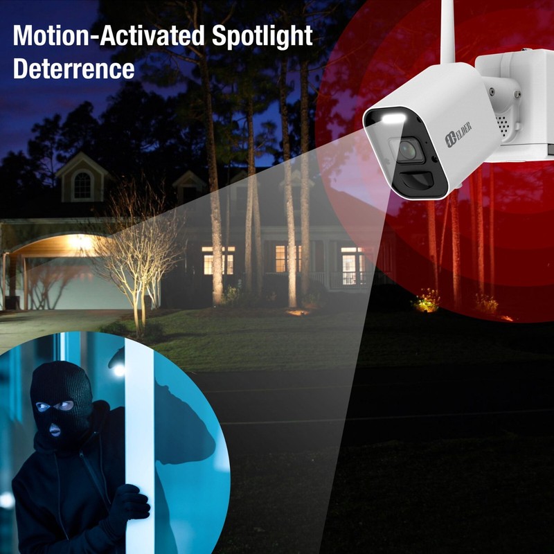 Elder 4K Wireless Security Camera System 1TB, Battery WiFi Surveillance Outdoor gallery