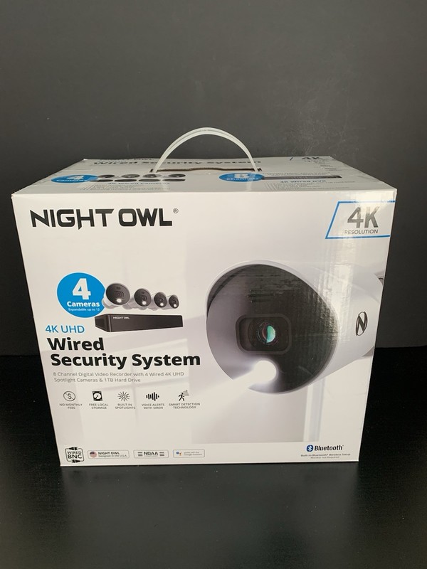 Night Owl UHD 1TB HDD 8 Channel Bluetooth Camera System – White (WM-BTD881-4LSA)