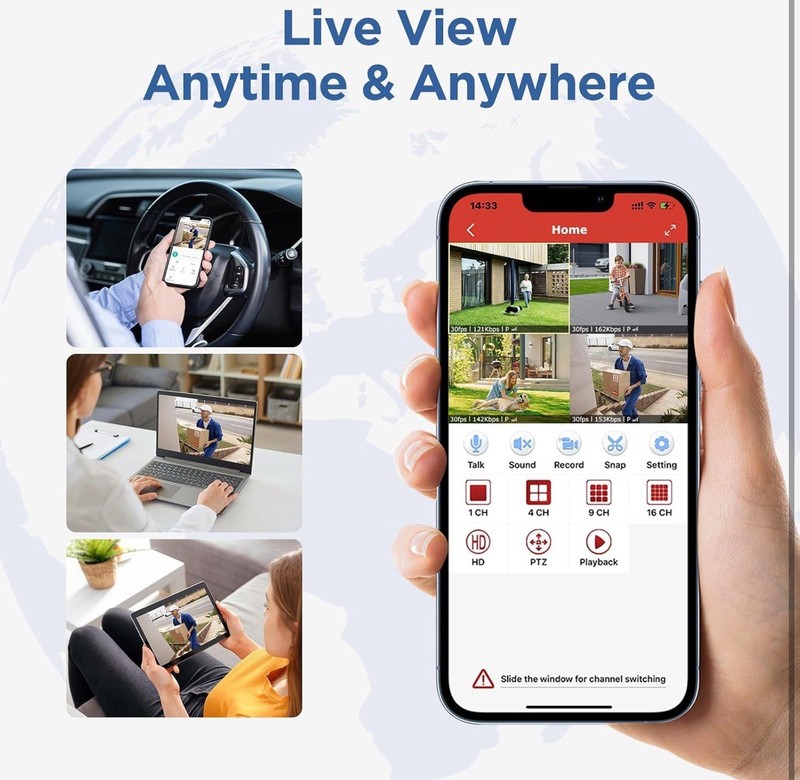 Wireless Security Camera System 5MP 10CH NVR Audio Human Detection Camera System gallery