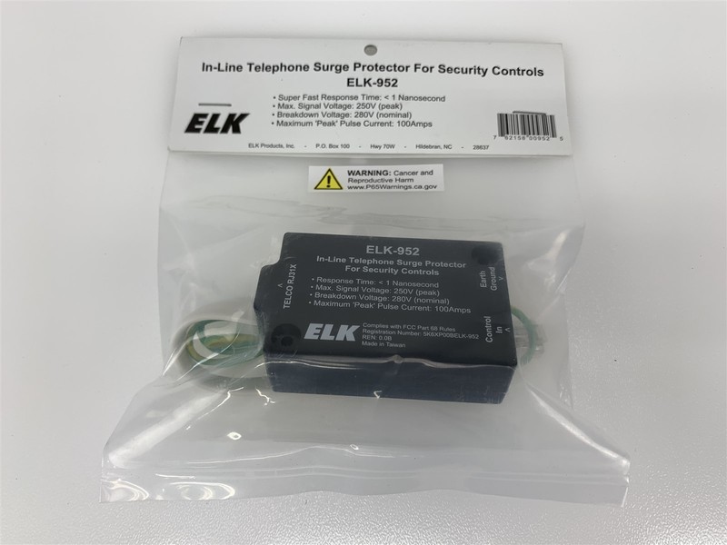 ELK In-Line Telephone Surge Protector For Security Controls ELK-952