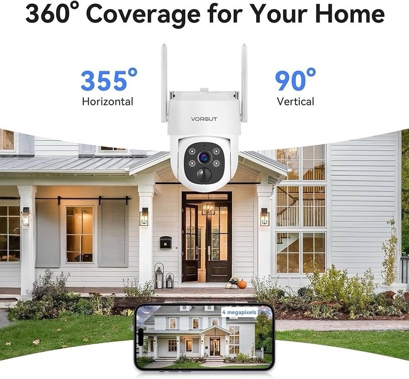 (YBL) Solar Wireless Security Camera System 2.5K PTZ 2 Cameras 10” Monitor NVR gallery