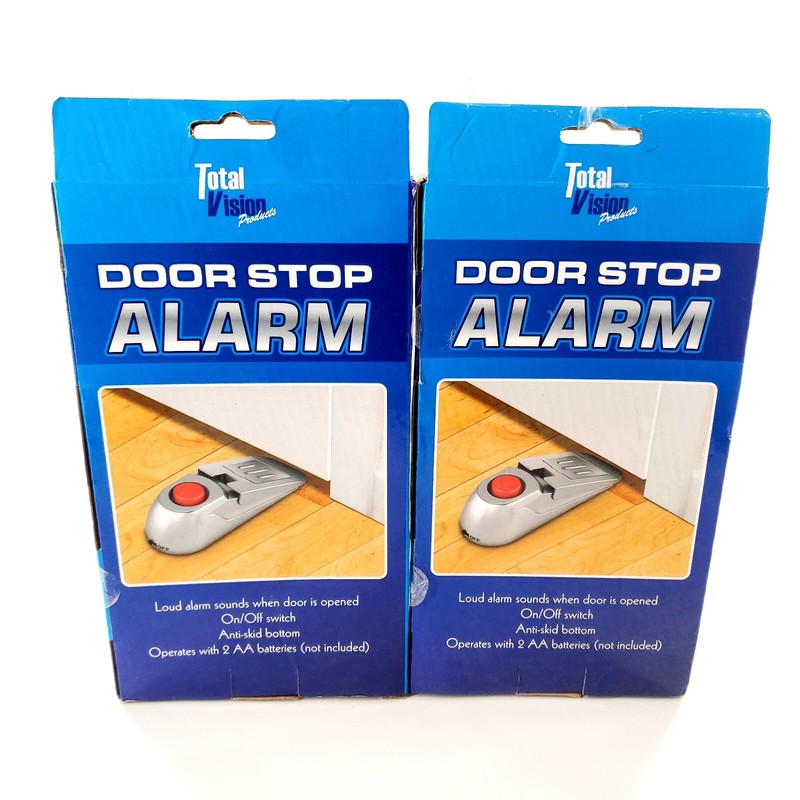 Door Stop Alarm Security Wedge Stopper Portable Home Travel Anti‑Theft Lot Of 2 gallery