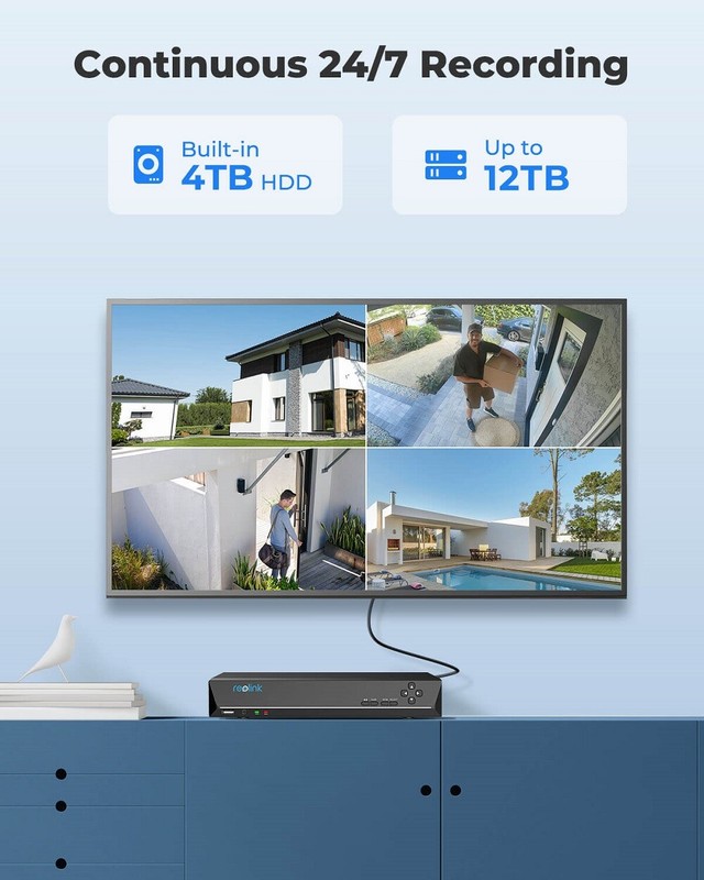 Reolink 16CH NVR 4K 8MP PoE Outdoor Security Camera System Audio 4TB RLK16-800D8 gallery