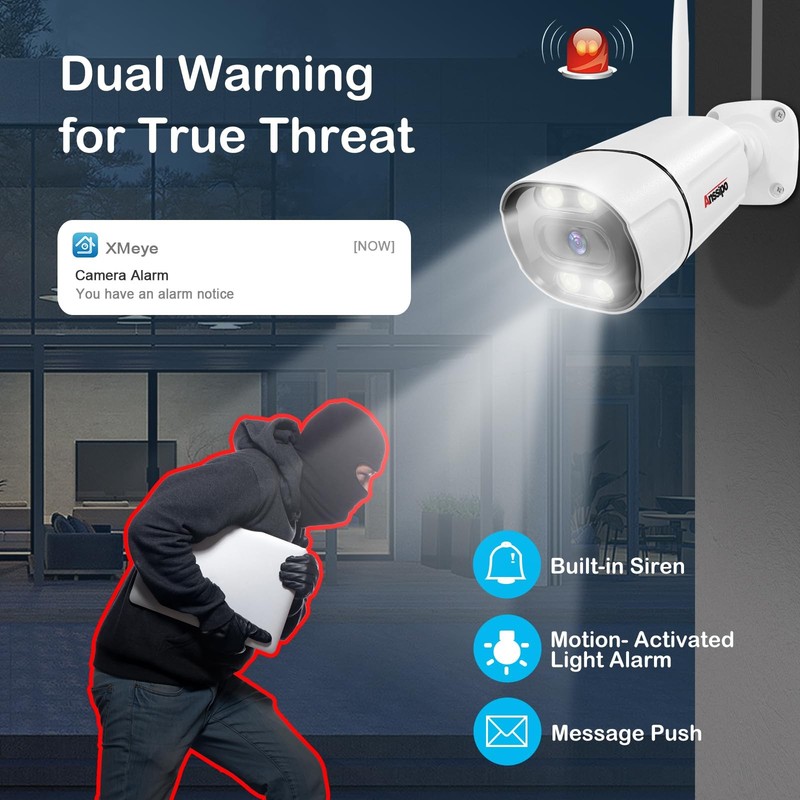4K WiFi Security Camera System, 4X 3MP Plug-in Home Security Cameras 24/7 Rec... gallery