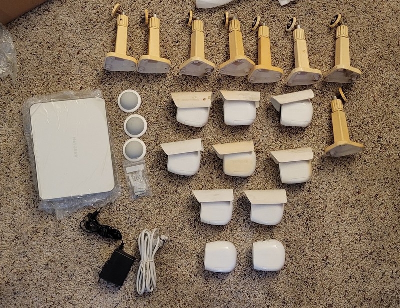LOT OF 10 Netgear ARLO VMC3030 With Wireless VMB Base Station AND ACCESSORIES