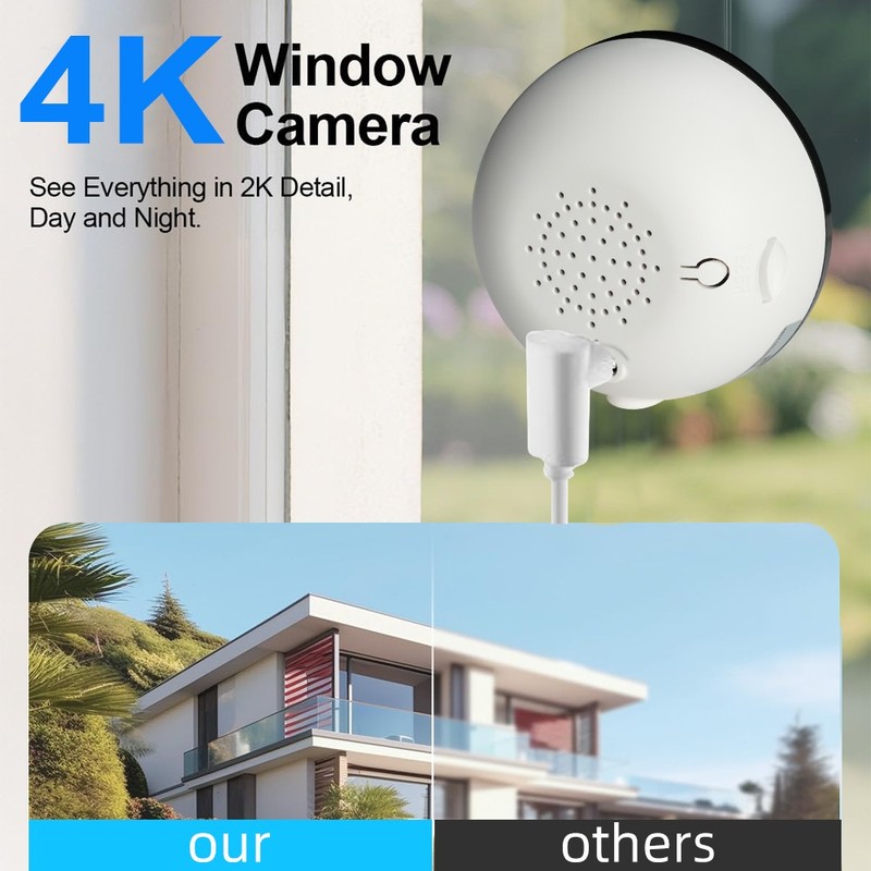 4K 4MP Home Security Window Camera Indoor 5G WiFi Color Night Vision Opt 32GCard gallery