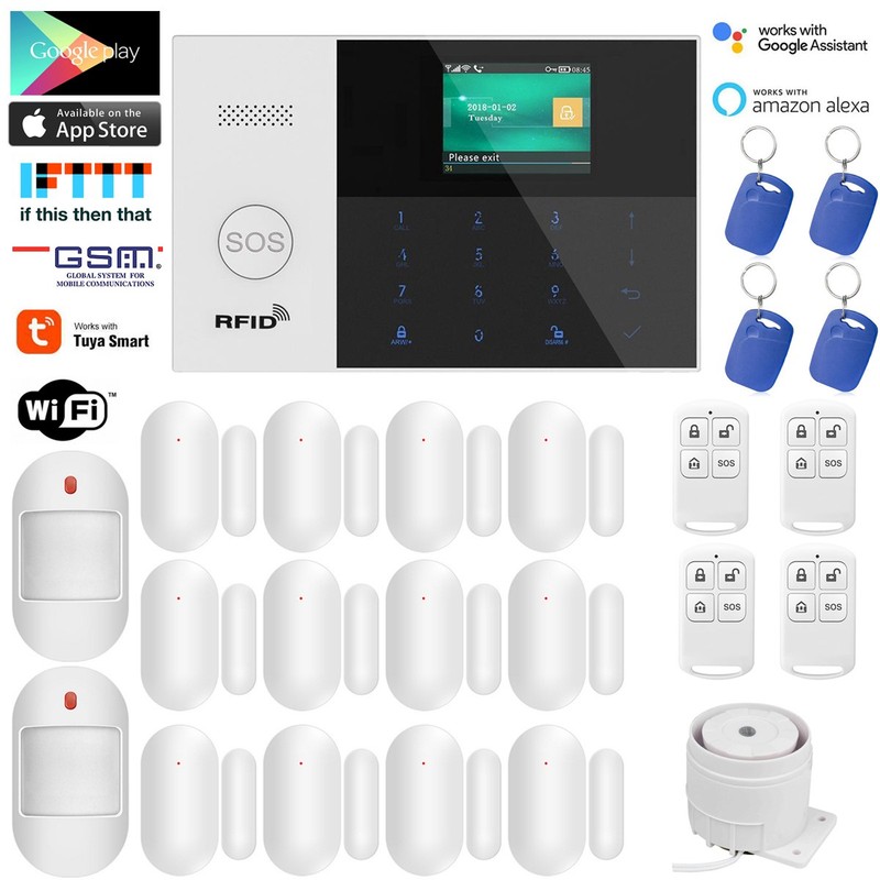 Tuya WiFi IP APP GSM Wireless Home Security Alarm Burglar System Auto Dialer