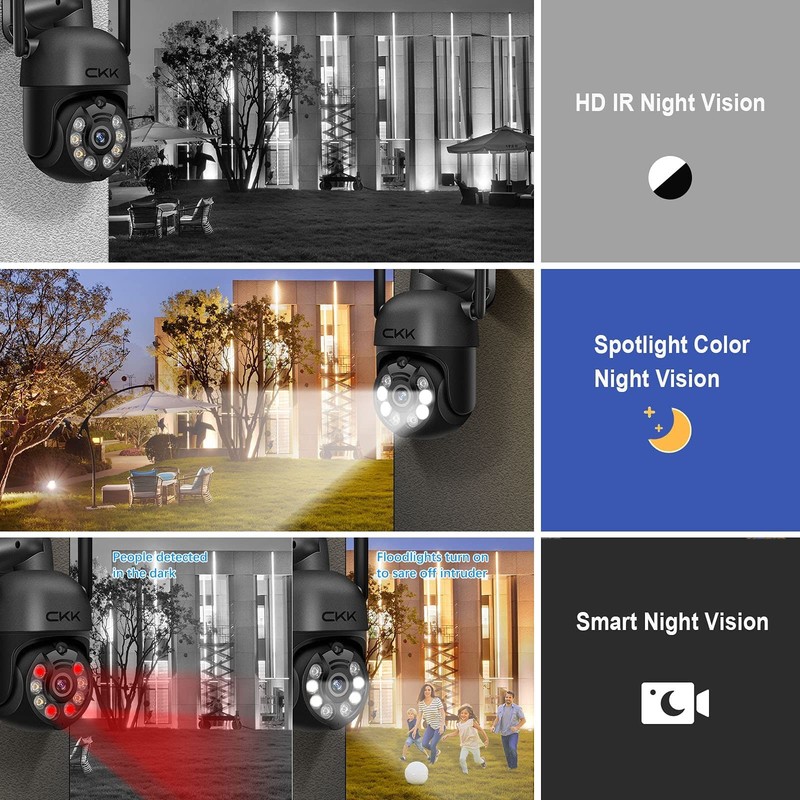 Wireless Security Camera System, 4pcs 3MP PTZ Cameras Outdoor Indoor, WiFi Su... gallery