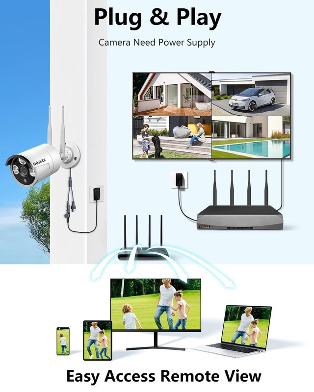 (2026 Update) Wireless WiFi Outdoor Security Camera System, IP67 Waterproof D... gallery