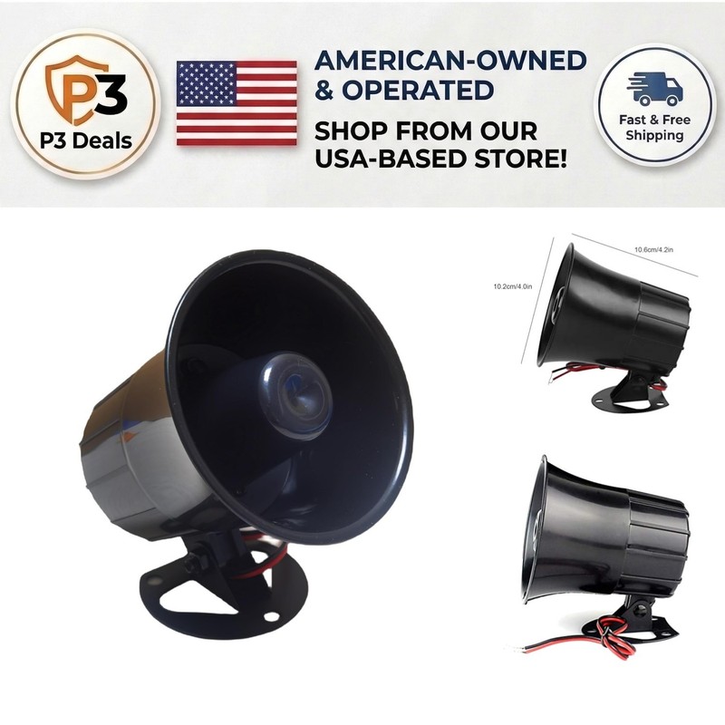 Durable 15W Wired Security Siren Horn with Metal Bracket – 120dB Alert System