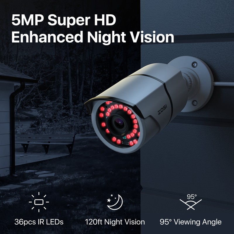ZOSI 4K H.265+16CH NVR 5MP IP Home POE Security Camera System 4TB Outdoor Record gallery