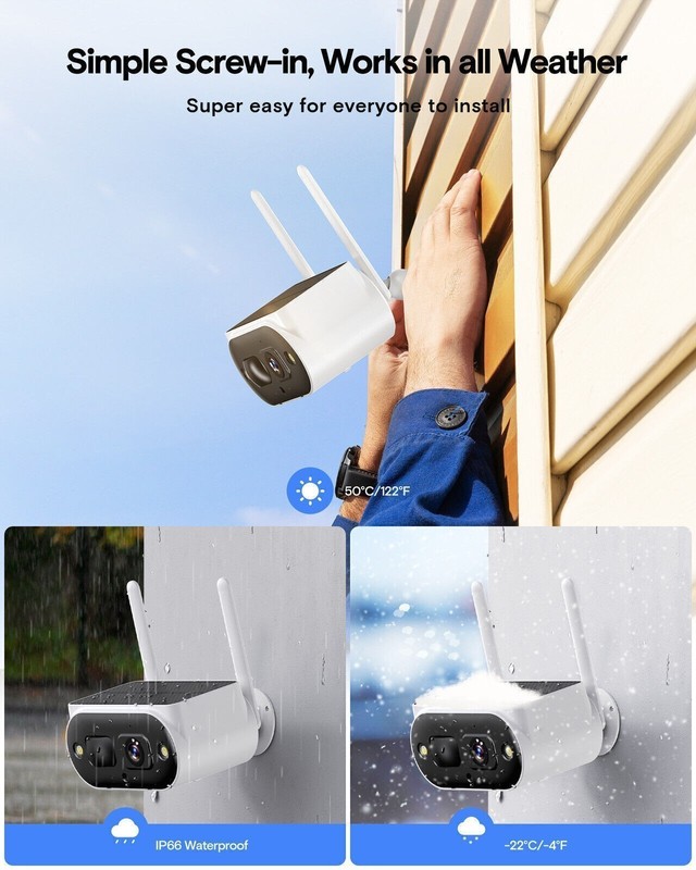 Home Outdoor Security Camera System Wireless Wifi 10CH NVR CCTV 4MP Solar IP Cam gallery