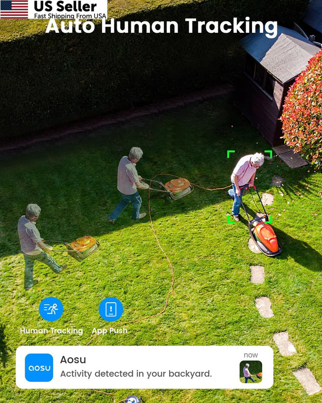 aosu 3K/5MP Solar Security Cameras System Wireless Outdoor, Battery Powered... gallery