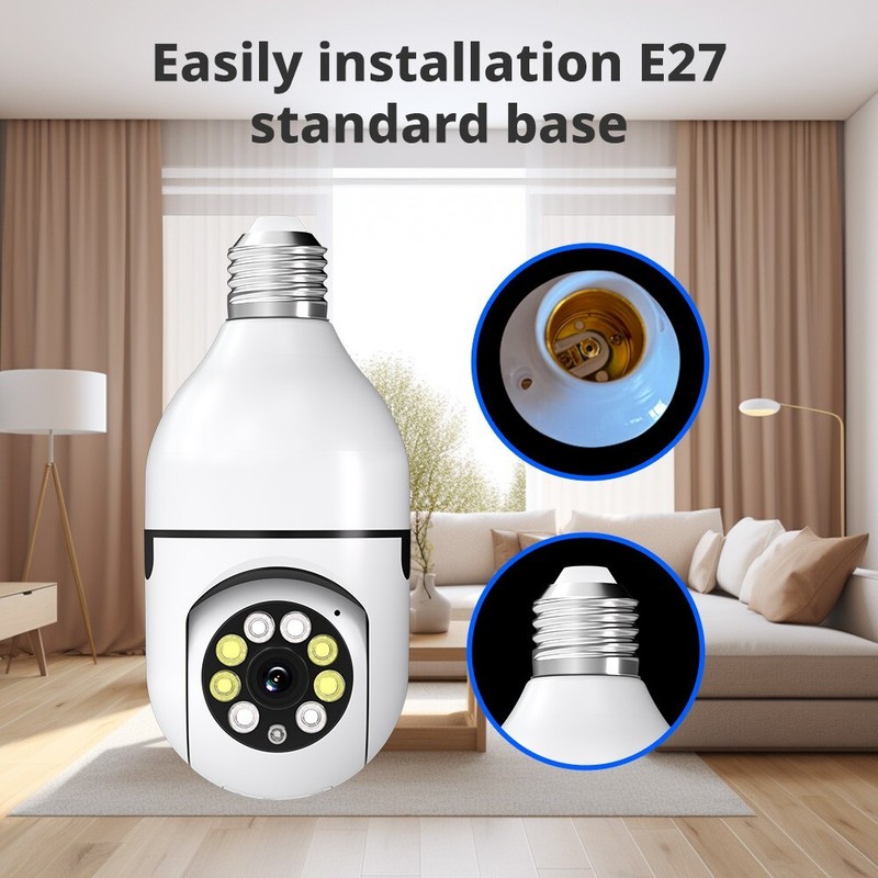1080P E27 Light Bulb Camera Wireless WiFi Night Vision 360° Cam Home Security US gallery
