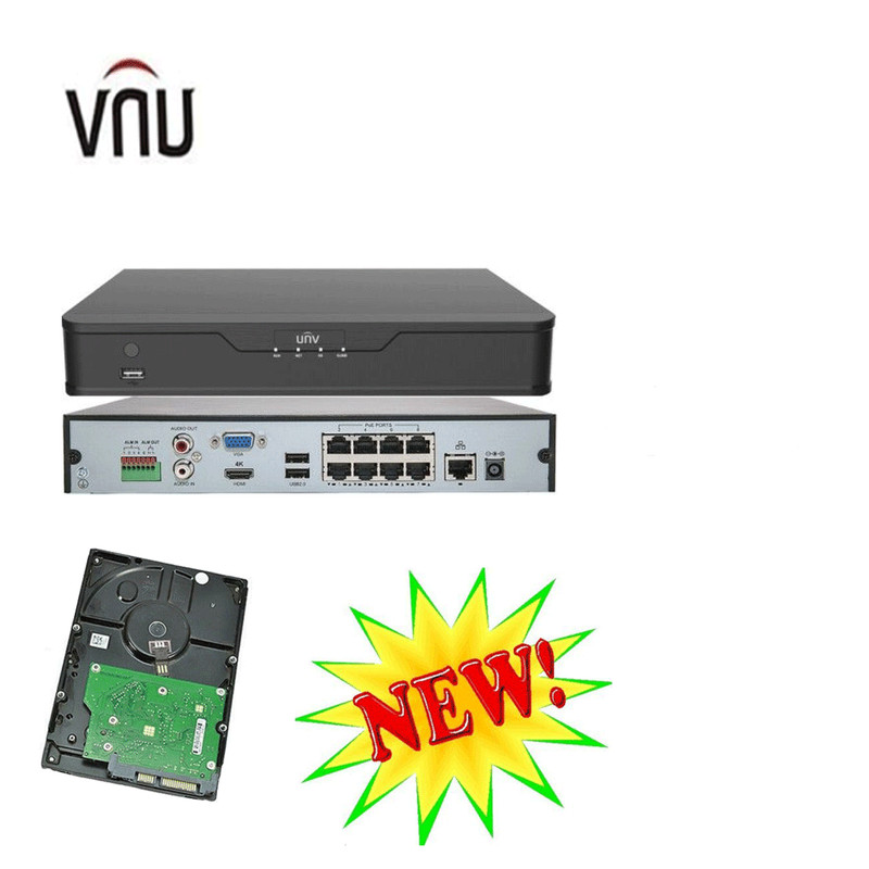 Uniview 8CH 8PoE Ultra265 Plug & Play Ultra 265/H.265 NVR Support cloud upgrade