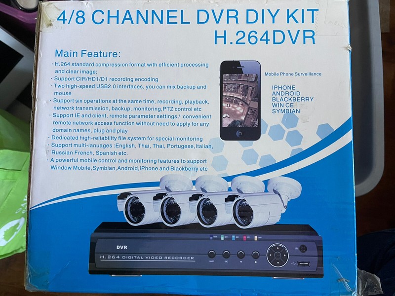 4 (up To 8) CH DVR security camera system With 4 Cameras