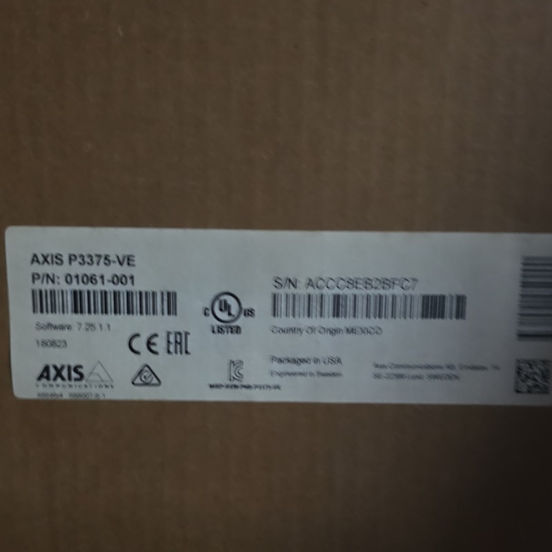AXIS P3375-VE Network Dome Camera IP/Network Brown MPN 01061-001 gallery