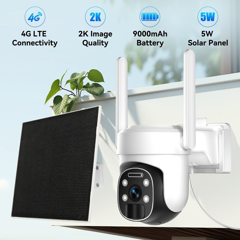 1PACK Solar Camera 4G LTE Wireless Security Camera Outdoor Solar Battery Camera gallery