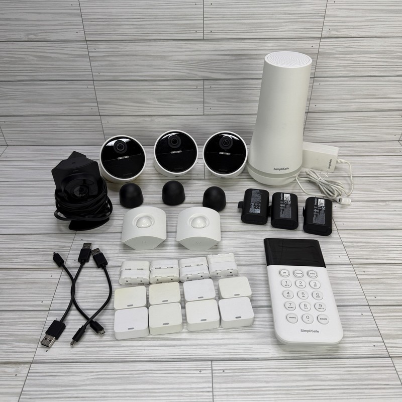 SimpliSafe Home Security System 3 Wireless Outdoor 1 Indoor Cameras 16 Pc BUNDLE
