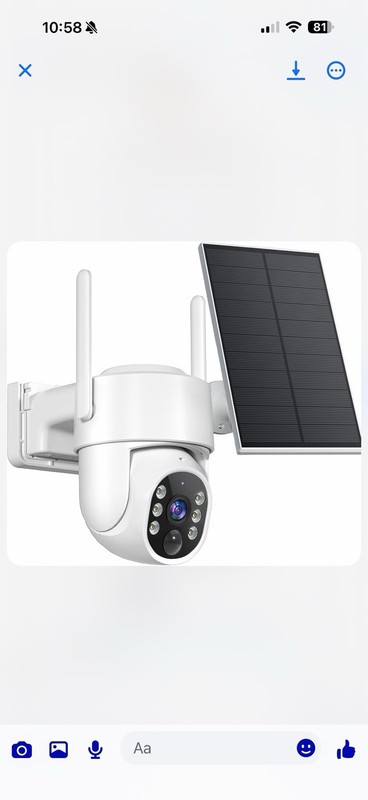 Wireless Solar Powered Outdoor Security Camera White with Mount and Panel