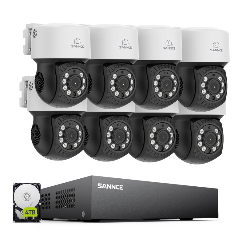 SANNCE 1080P Security Camera System Pan&Tilt 8CH DVR Outdoor AI Detection CCTV gallery