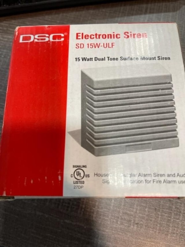 DSC Electronic Siren SD 15W-ULF Indoor New Alarm System Siren Wired Dual Tone