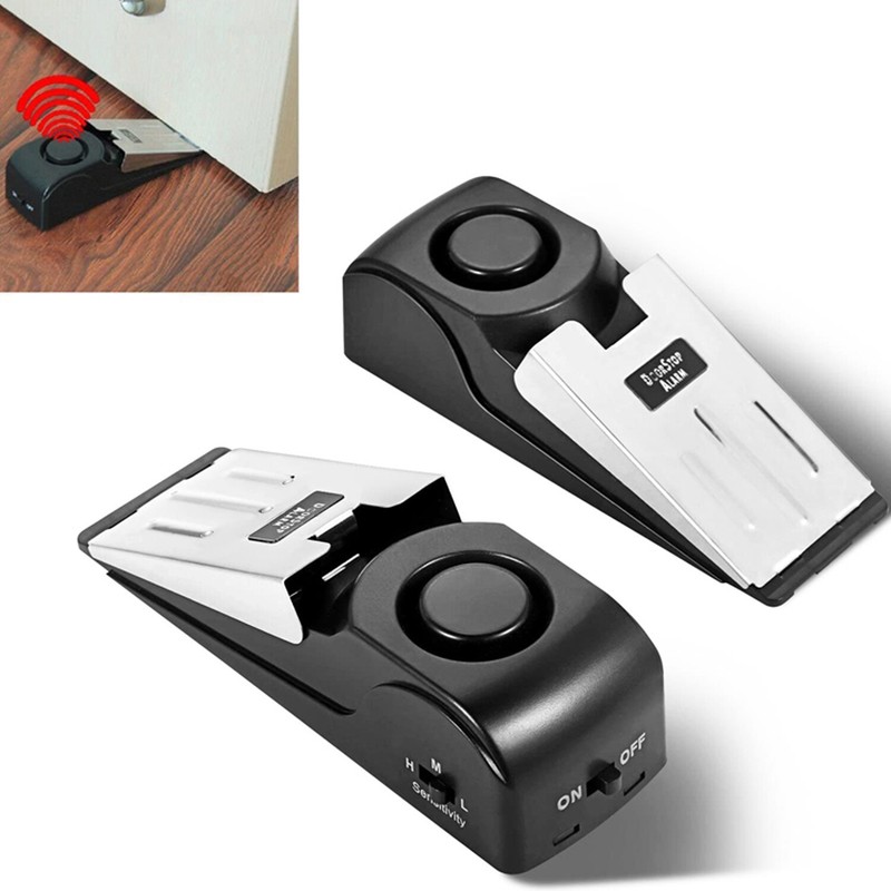 2 Pack Door Stop Alarm 120dB Security Stopper Travel Safety Home Anti-Theft